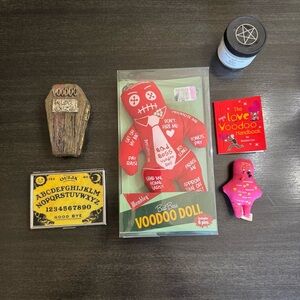 Voodoo Doll & Occult Lot Ouija Case Spell Candle Witchy Decor